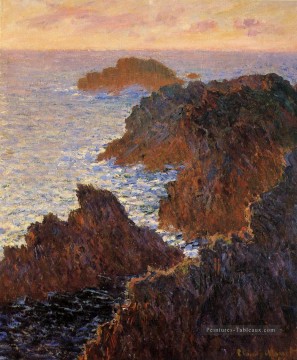  belle Tableau - Roches à BelleIle PortDomois Claude Monet